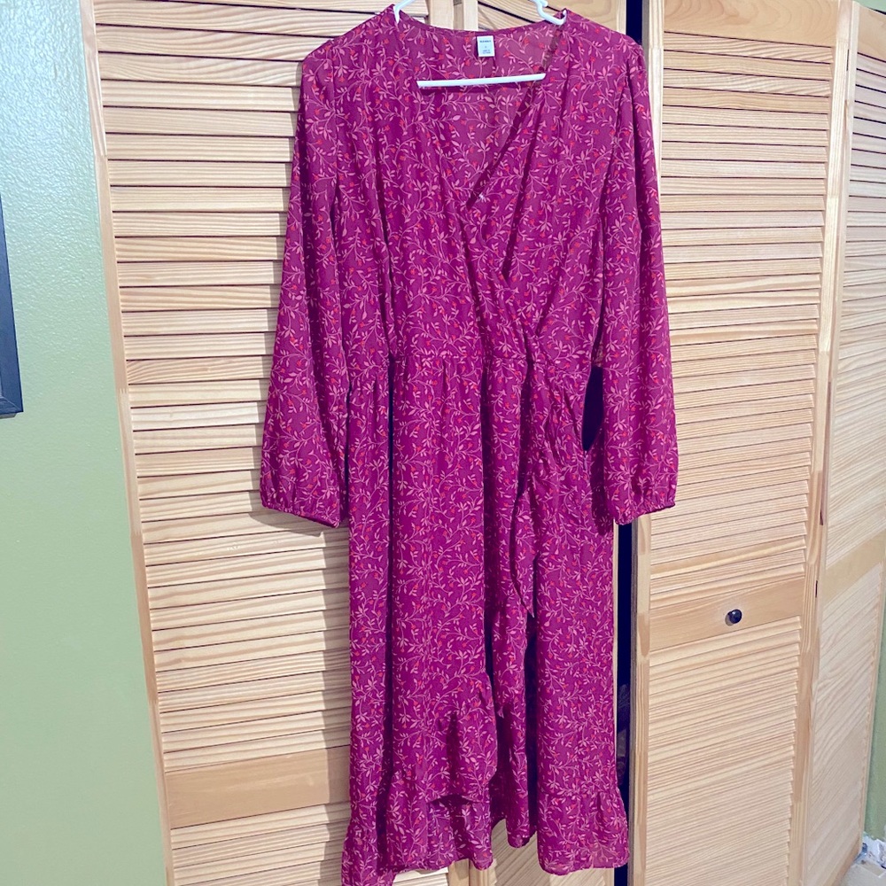 Magenta wrap dress